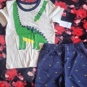 NEW Carter's 5T Tee Shirt and Shorts Dinosaur SET